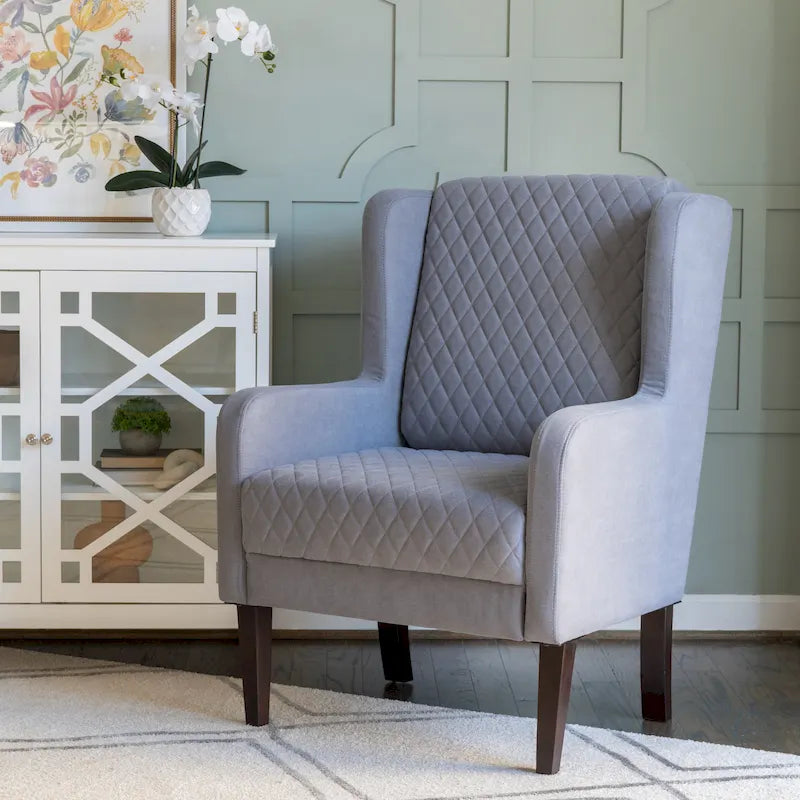 Hulin Velvet Upholstered High Wingback Accent Chair