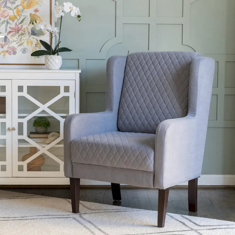 Hulin Velvet Upholstered High Wingback Accent Chair